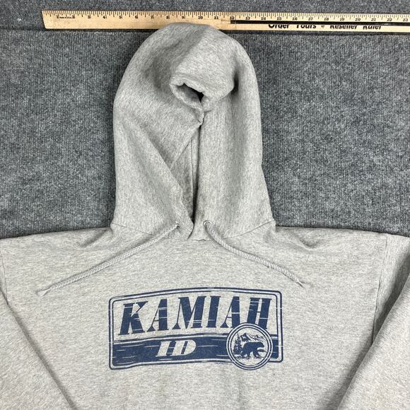 Hanes Hoodie Mens Size L Gray Kamiah ID Pullover Graphic Sweatshirt Casual - Picture 1 of 8